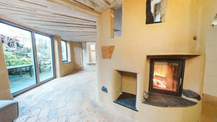 Wohnbereich_im_Untergeschoss___Kaminecke Einfamilienhaus L�beck