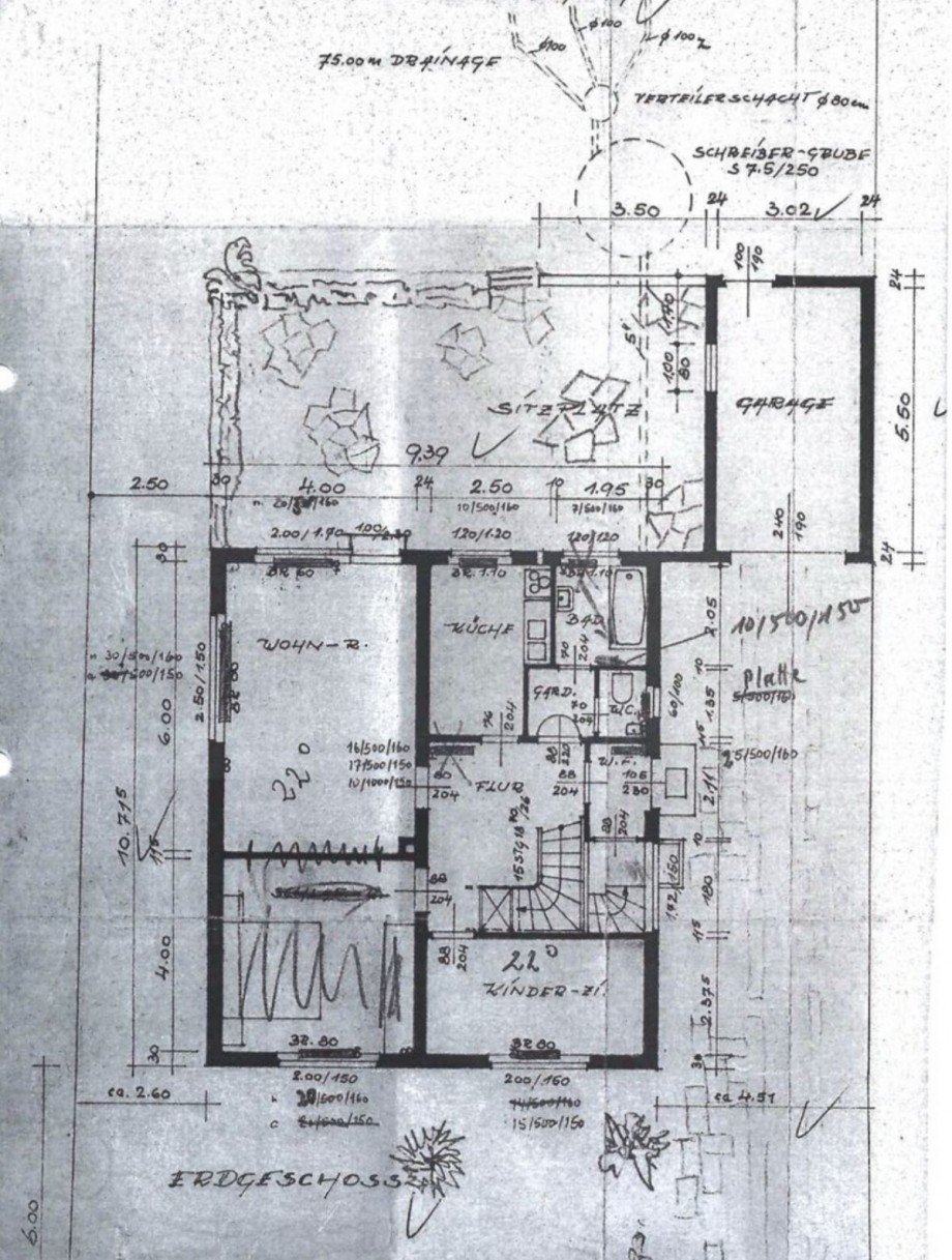 Original Grundriss EG Einfamilienhaus L�beck / Sankt Lorenz S�d