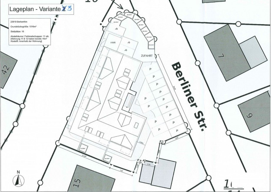 Lageplan Wohngrundst�ck Berkenthin