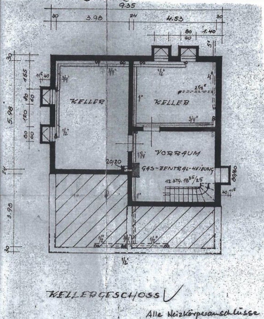 Original Grundriss KG Einfamilienhaus L�beck / Sankt Lorenz S�d